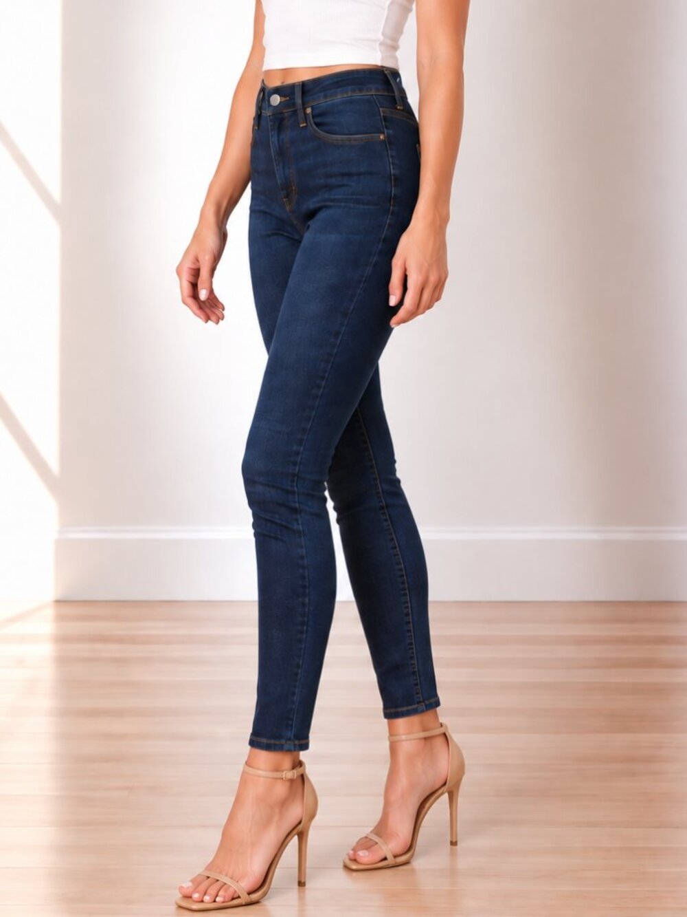 Lucky Brand Uni Fit High Rise Skinny Dark Wash Stretch Denim Jeans